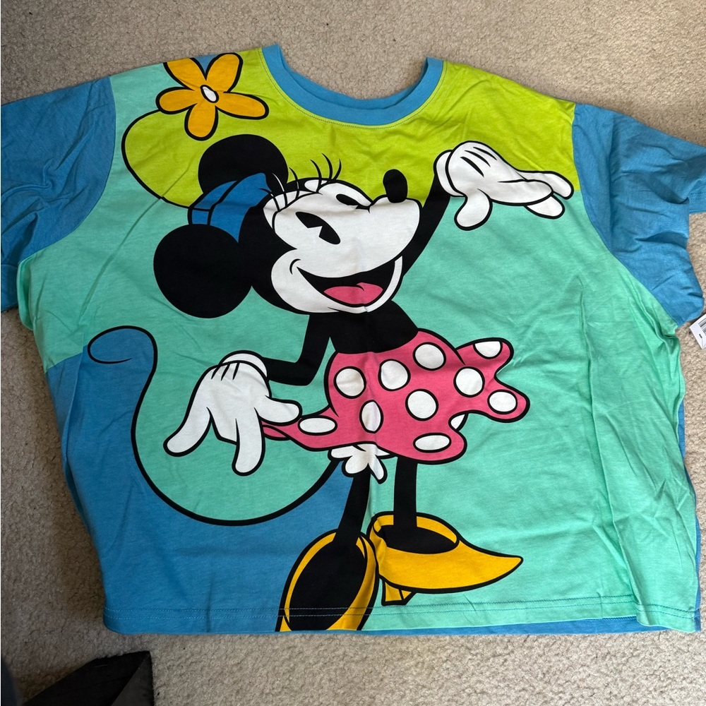 Colorful  Disney Parks Minnie Mouse Graphic Crop Top Size 3X